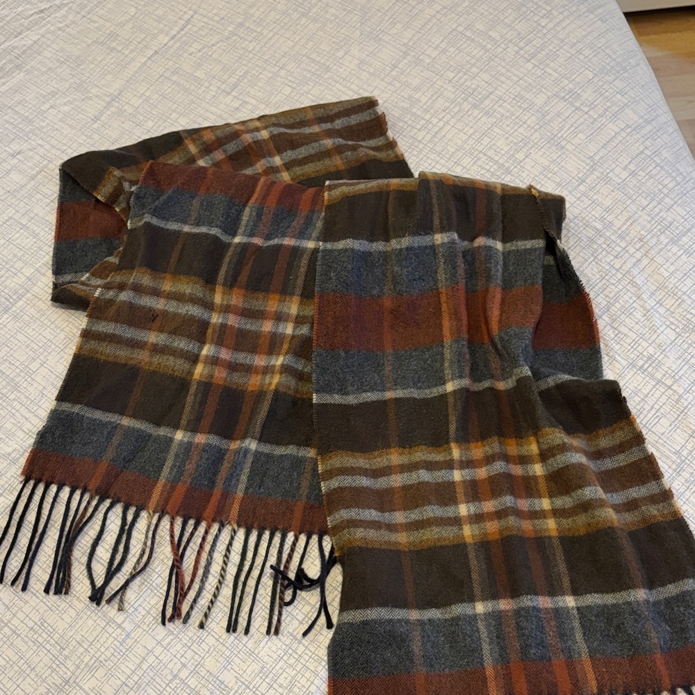 Plaid Wool Scarf for Men